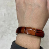 Red Tiger Eye Stone Bracelet Natural Gemstone Bangle Jewelry for Men and Women
