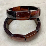 Red Tiger Eye Stone Bracelet Natural Gemstone Bangle Jewelry for Men and Women