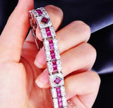 Red Zircon Women Vintage Bracelet