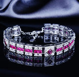 Red Zircon Women Vintage Bracelet