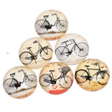 Vintage Bicycle Bike Glass Cabochons DIY Jewelry Components