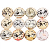 Vintage Bicycle Bike Glass Cabochons DIY Jewelry Components