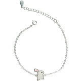 Vintage Rabbit Charm Bracelet Thai Silver Beads Chain for Hip Hop