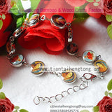 Metal Round Bead Bracelet 5pcs - Religious Saint Sticker - Epoxy