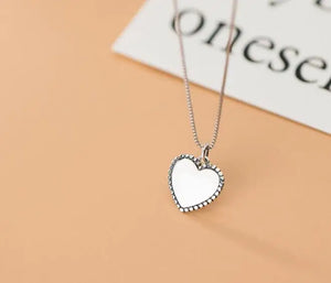 925 Silver Heart Pendant Necklace Gift C-D6153