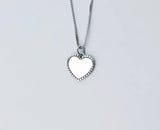 925 Silver Heart Pendant Necklace Gift C-D6153