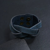 Retro Brown Leather Braid Bracelet for Men Charms Snap Button Wristband