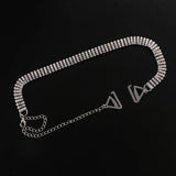 Rhodium 4-Row Rhinestone Bra Strap Belt