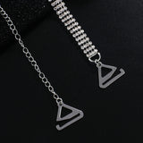 Rhodium 4-Row Rhinestone Bra Strap Belt