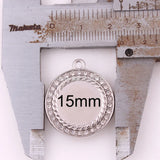 Rhodium Plated 20pcs Clear Crystal Round Charms for DIY Jewelry