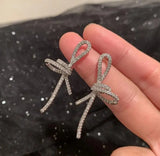Ribbon Bow Hollow Flower Earrings for Women