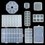 Rectangle Plastic Jewelry Box Case, 9 Sizes - Adjustable Compartment Storage