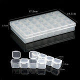 Rectangle Plastic Jewelry Box Case, 9 Sizes - Adjustable Compartment Storage