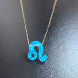 925 Silver 12 Zodiac Opal Necklace for Gifte