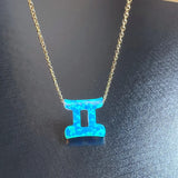 925 Silver 12 Zodiac Opal Necklace for Gifte