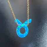 925 Silver 12 Zodiac Opal Necklace for Gifte