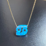 925 Silver 12 Zodiac Opal Necklace for Gifte