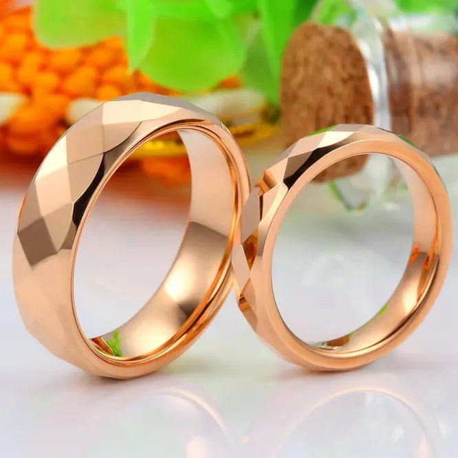 Rose Tungsten Carbide Couple Rings Weeding Ring Birthday
