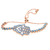 Rose Jewelry Fatimas Hand Pave Nano Turquoises Stone Lucky Bracelet