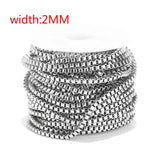 2MM Stainless Steel Box Link Chain Rose Gold/Gold/Steel DIY Jewelry Making