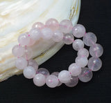 Rose Quartz Faceted Round Bracelet 7.5inch Beads