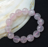 Rose Quartz Faceted Round Bracelet 7.5inch Beads