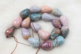 Drop Faceted 15*20mm Rose Quartz/Ocean Agate Loose Beads