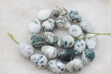 Drop Faceted 15*20mm Rose Quartz/Ocean Agate Loose Beads
