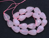 Drop Faceted 15*20mm Rose Quartz/Ocean Agate Loose Beads