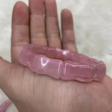 Rose Quartz Stone Beads Bracelet Gemstone Bangle DIY Jewelry for Men Women