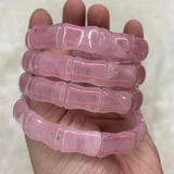 Rose Quartz Stone Beads Bracelet Gemstone Bangle DIY Jewelry for Men Women
