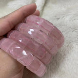 Rose Quartz Stone Beads Bracelet Natural Gemstone Bangle for Woman