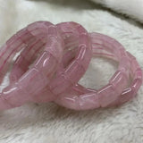 Rose Quartz Stone Beads Bracelet Natural Gemstone Bangle for Woman