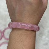 Rose Quartz Stone Beads Bracelet Gem Stone Jewelry Bangle