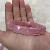 Rose Quartz Stone Beads Bracelet Gem Stone Jewelry Bangle
