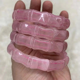 Rose Quartz Stone Beads Bracelet Gem Stone Jewelry Bangle