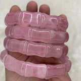 Rose Quartz Stone Beads Bracelet Gem Stone Jewelry Bangle