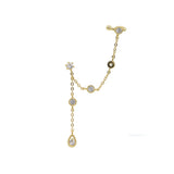 925 Silver Tassel Cuff Clip Earrings for Women Girl