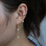 925 Silver Tassel Cuff Clip Earrings for Women Girl