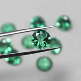 Round Faceted Created Emerald Gemstone Beads Green Tourmaline Loose Stone
