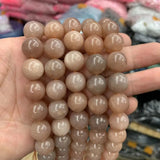 Round Sunstone Beads Gemstone DIY Loose Beads for Jewelry Making Strand 15