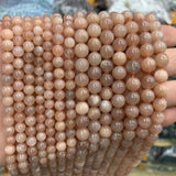 Round Sunstone Beads Gemstone DIY Loose Beads for Jewelry Making Strand 15