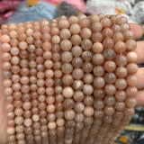 Round Sunstone Beads Gemstone DIY Loose Beads for Jewelry Making Strand 15