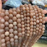 Round Sunstone Beads Gemstone DIY Loose Beads for Jewelry Making Strand 15