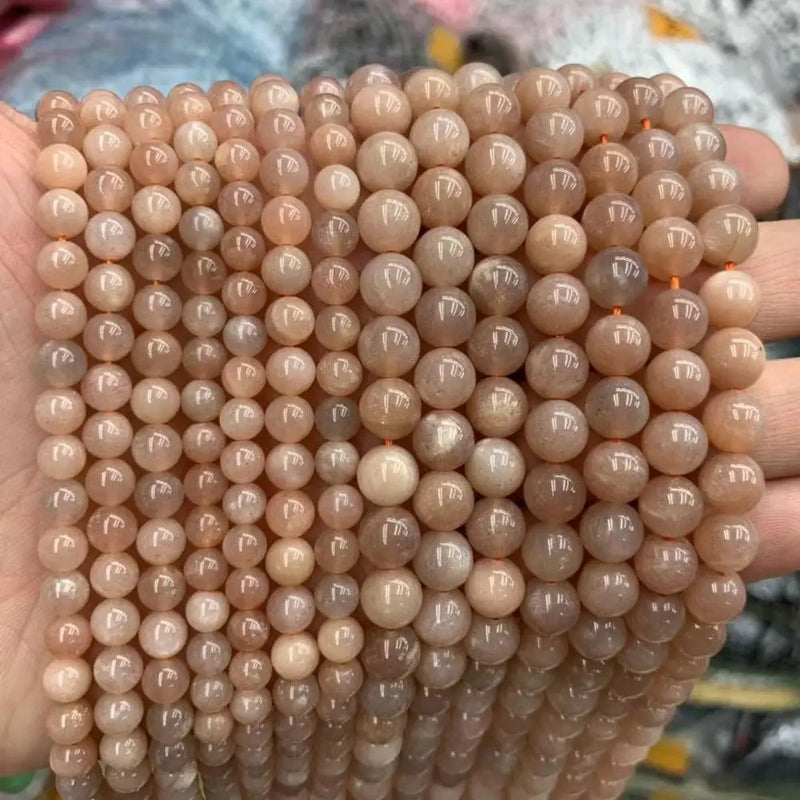 Round Sunstone Beads Gemstone DIY Loose Beads for Jewelry Making Strand 15