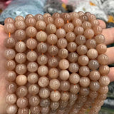 Round Sunstone Beads Gemstone DIY Loose Beads for Jewelry Making Strand 15