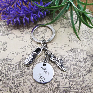 Run Like a Girl Runner Keyring Gift Birthday