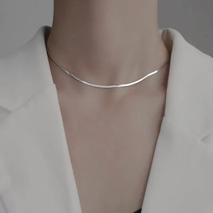 925 Silver Snake Bone Chain Ins Necklace