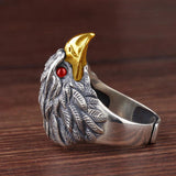 Vintage Japanese Eagle Ring, Adjustable Men's Band