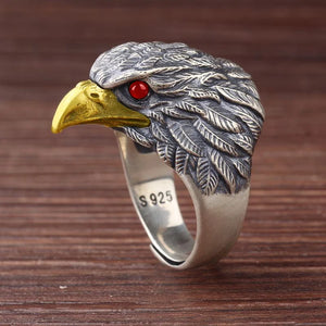 Vintage Japanese Eagle Ring, Adjustable Men's Band